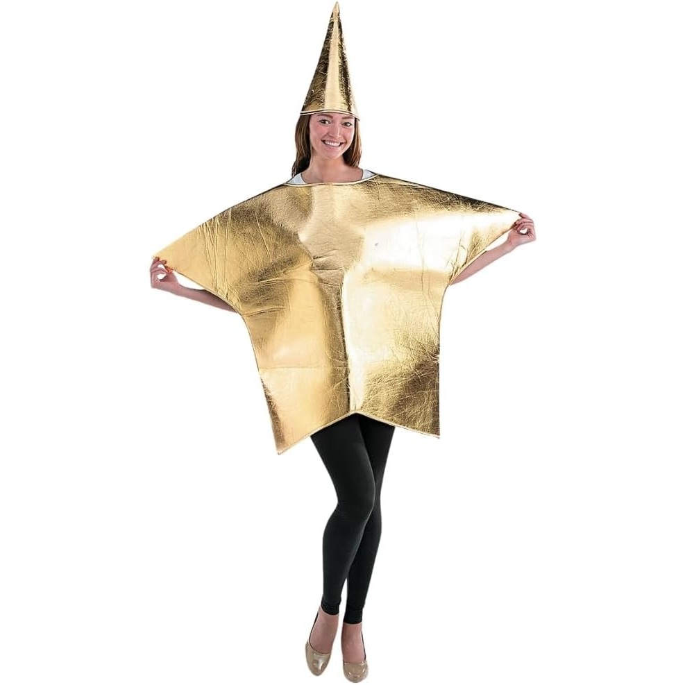 image:imageFun Express Gold Star Costume for Adults Women Premium 2Piece Christmas Costume Set for Pageants Nativity Scenes amp Holiday Parties One Size Fits Most Shimmering Polyester Material