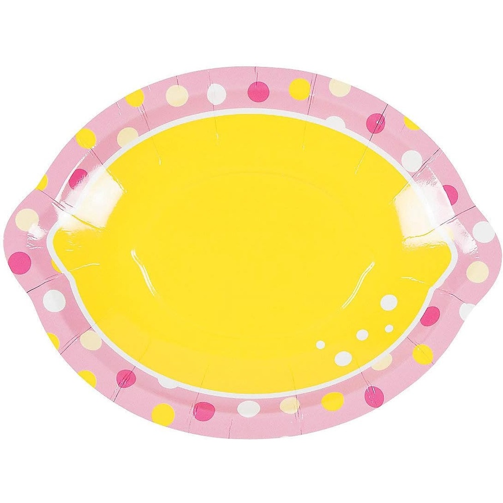 image:imageFun Express Lemonade Party Lemon Shaped Paper Dessert Plates Dessert Paper Plate for Kids Baby Wedding Shower Christmas Brunch and Garden Holiday Events Lemon Themed Party Supplies 8 Pieces