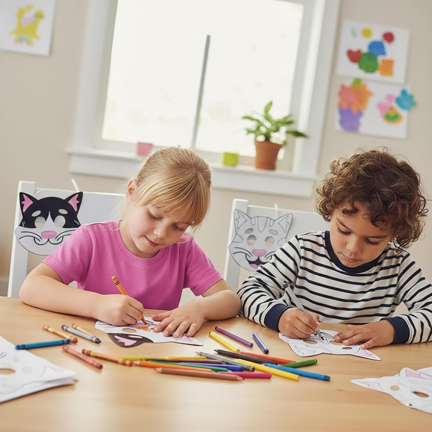 image:imageFun Express Color Your Own Cat Masks 12 Piece