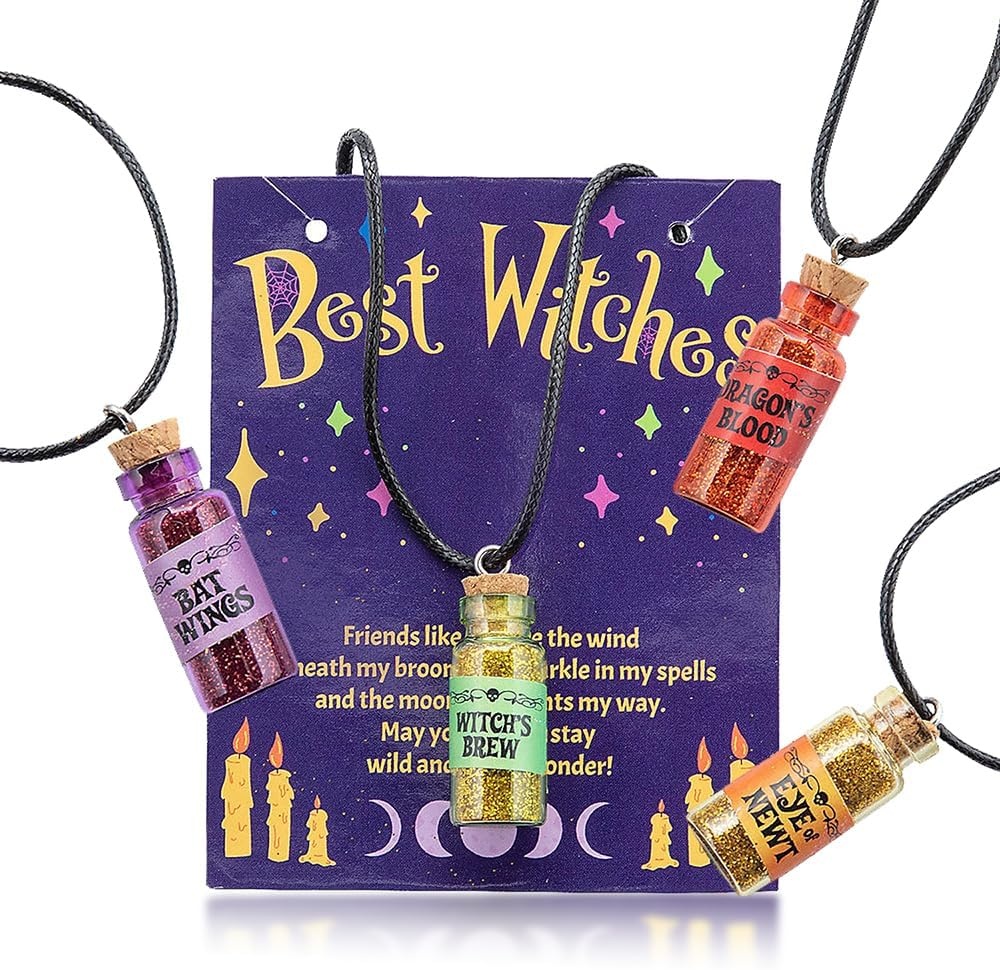 image:imageFun Express Halloween Best Witches Potion Necklaces with Card 12 Pc