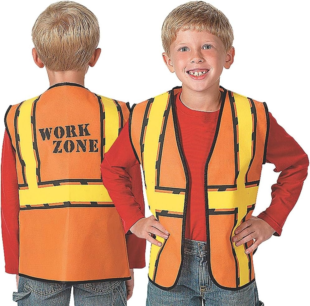 image:imageFun Express Kids Construction Worker Vest Halloween Costume and Active Play Accessories