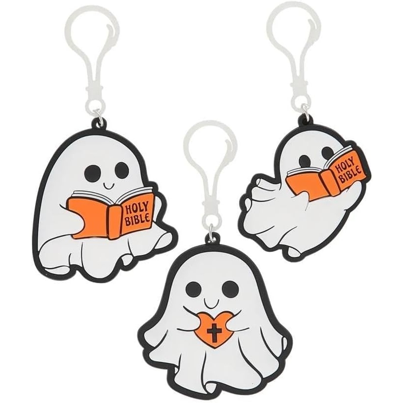 image:imageFun Express 2 14 2 34 Religious Halloween Ghost Backpack Clip Keychains 12 Pieces