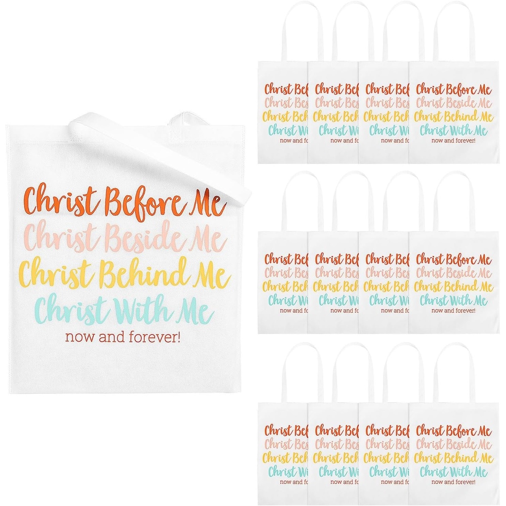 image:imageFun Express Christ Beside Me Nonwoven Tote Bags Large 15 x 17 12 Pieces