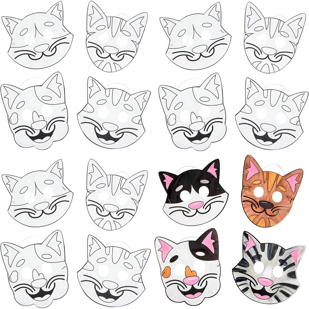 image:imageFun Express Color Your Own Cat Masks 12 Piece