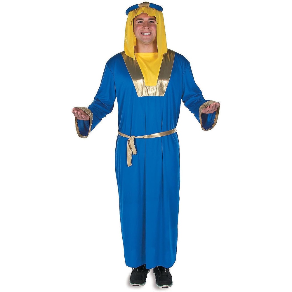 image:imageFun Express King Costume for Men  Biblical Wise Men King Gaspar Blue Robe with Royal Cape Crown amp Sash  Adult Nativity Costume for Christmas Pageants Church Plays amp Religious Events