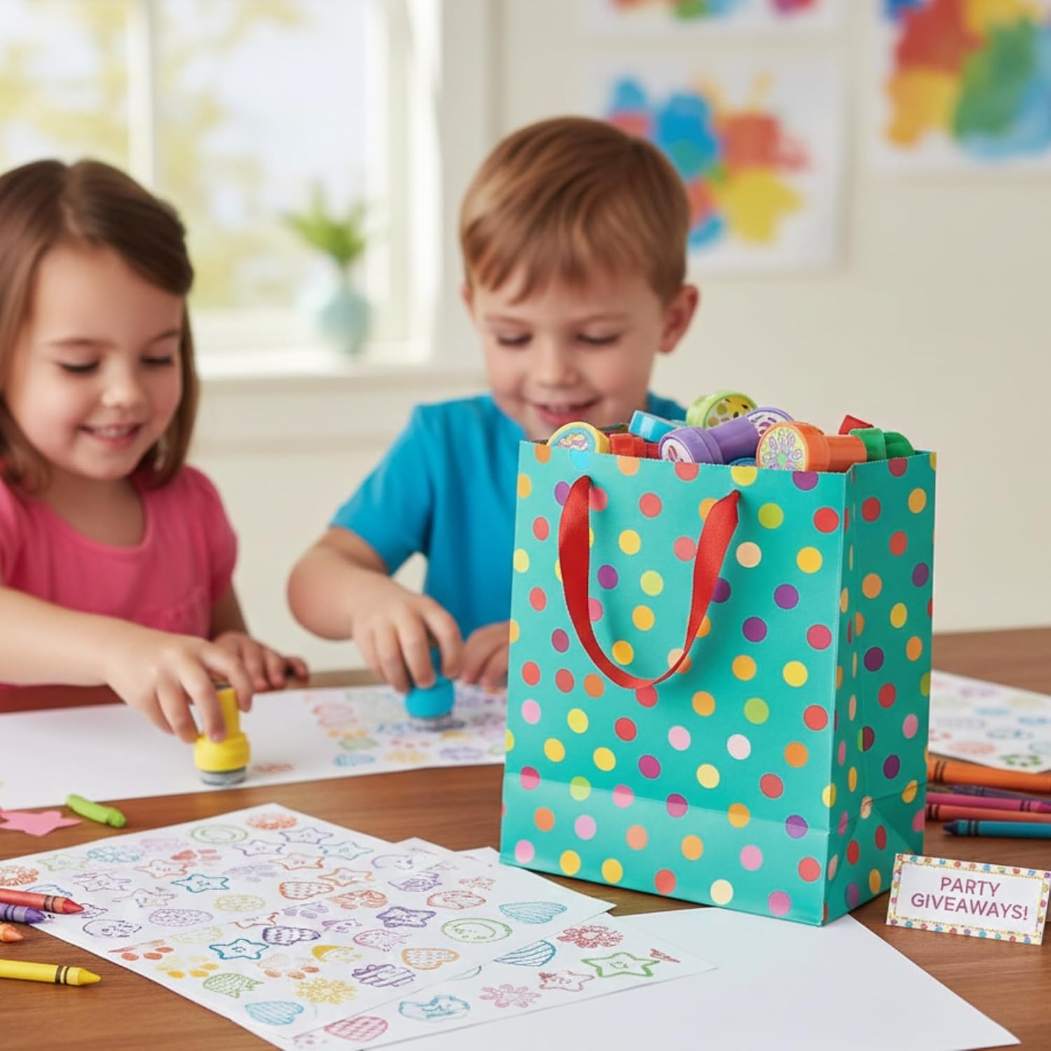 image:imageFun Express Super Mega Stamper Assortment 210 Pack Self Inking Stamps for Kids Party Favors Bulk Goodie Bag Stuffers amp Treasure Box Toys for Classroom Prizes Birthday Favors for Toddlers