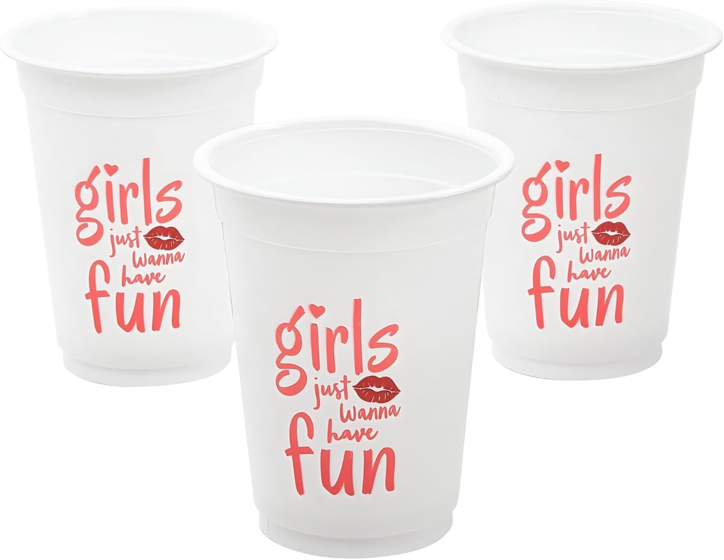 image:image4 14 16 oz Bulk 50 Count Girls Just Wanna Have Fun Reusable Plastic Cups