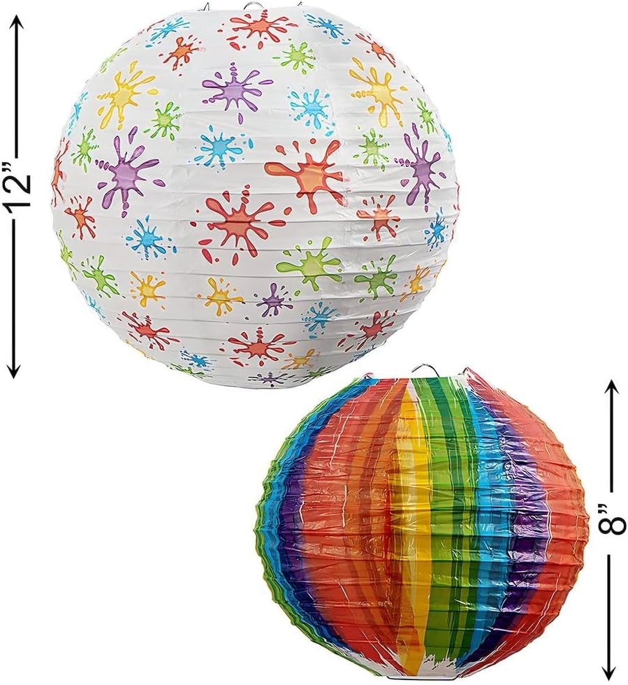 image:imageFun Express Art Pallet Hanging Paper Lanterns Assortment for Birthday Party Decor Hanging Decor Lanterns Birthday VBS Vacation Bible School SuppliesDecor 6 Pieces