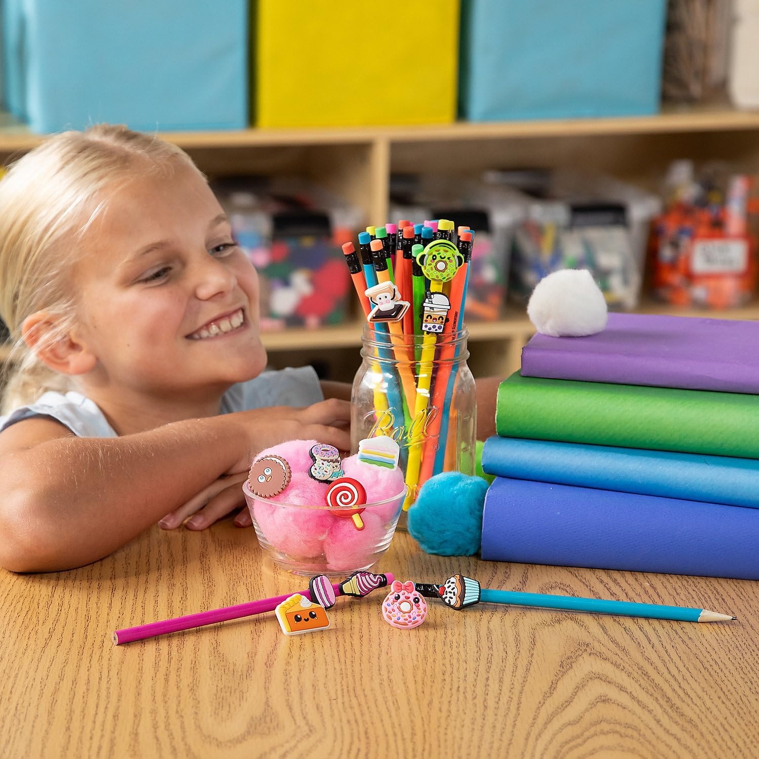 image:imageFun Express Assorted Designs Sweet TreatsThemed Rubber Pencil Charms Pack of 24 Perfect for Classroom Rewards Party Favors and School SuppliesSweetTreatsThemed