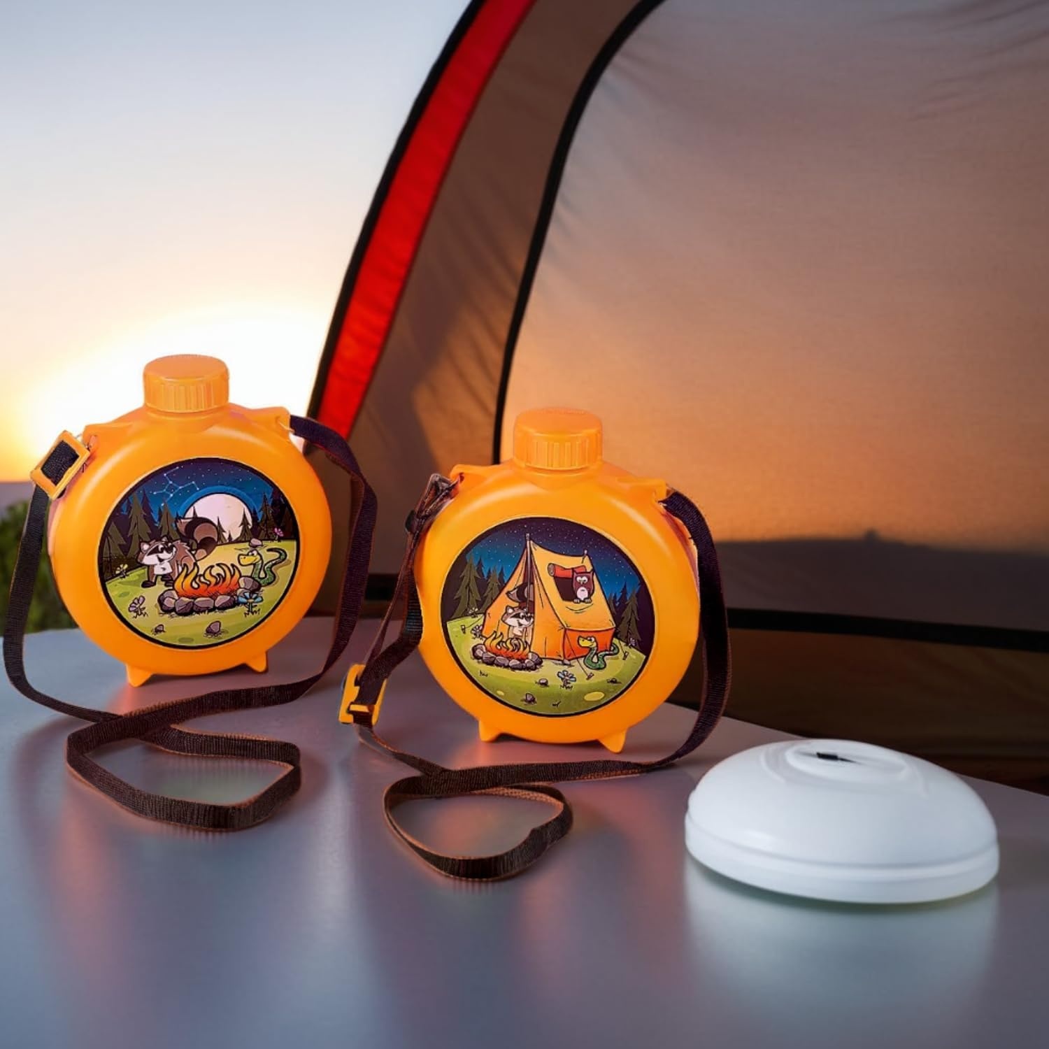 image:imageFun Express Camp Adventure Canteens for Kids BPA Free Plastic Camp Adventure Birthday Party Supplies and Toys Yellow Vacation Bible School SuppliesDecor Set of 8 Pieces