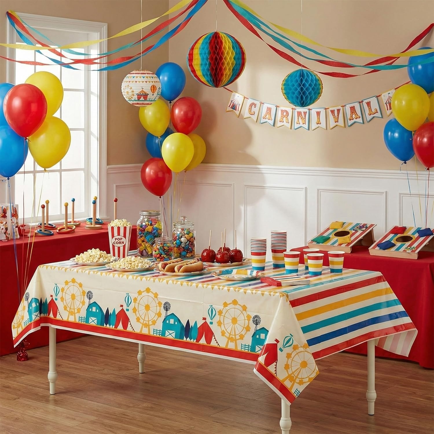image:imageFun Express County Fair Table Cover Party Supplies 1 Piece