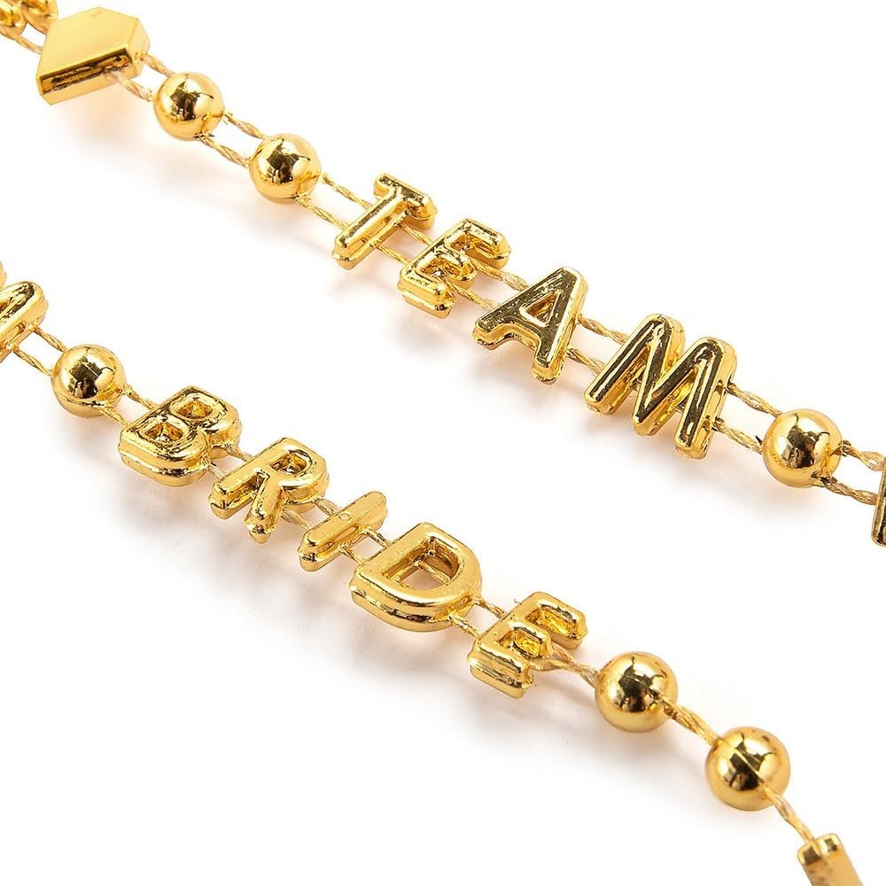 image:imageFun Express Gold Team Bride Bead Necklaces Bulk Set of 24 Bridal Shower Decorations amp Bachelorette Party Accessories Beaded Bridal Jewelry Party Favors for Women Bride Squad Supplies
