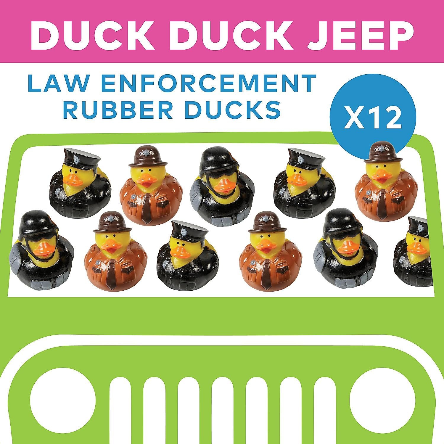 image:imageFun Express Law Enforcement Rubber Duckies Police Officer SWAT Team and State Troopers Birthday Party and Celebration Supplies 12 Pieces