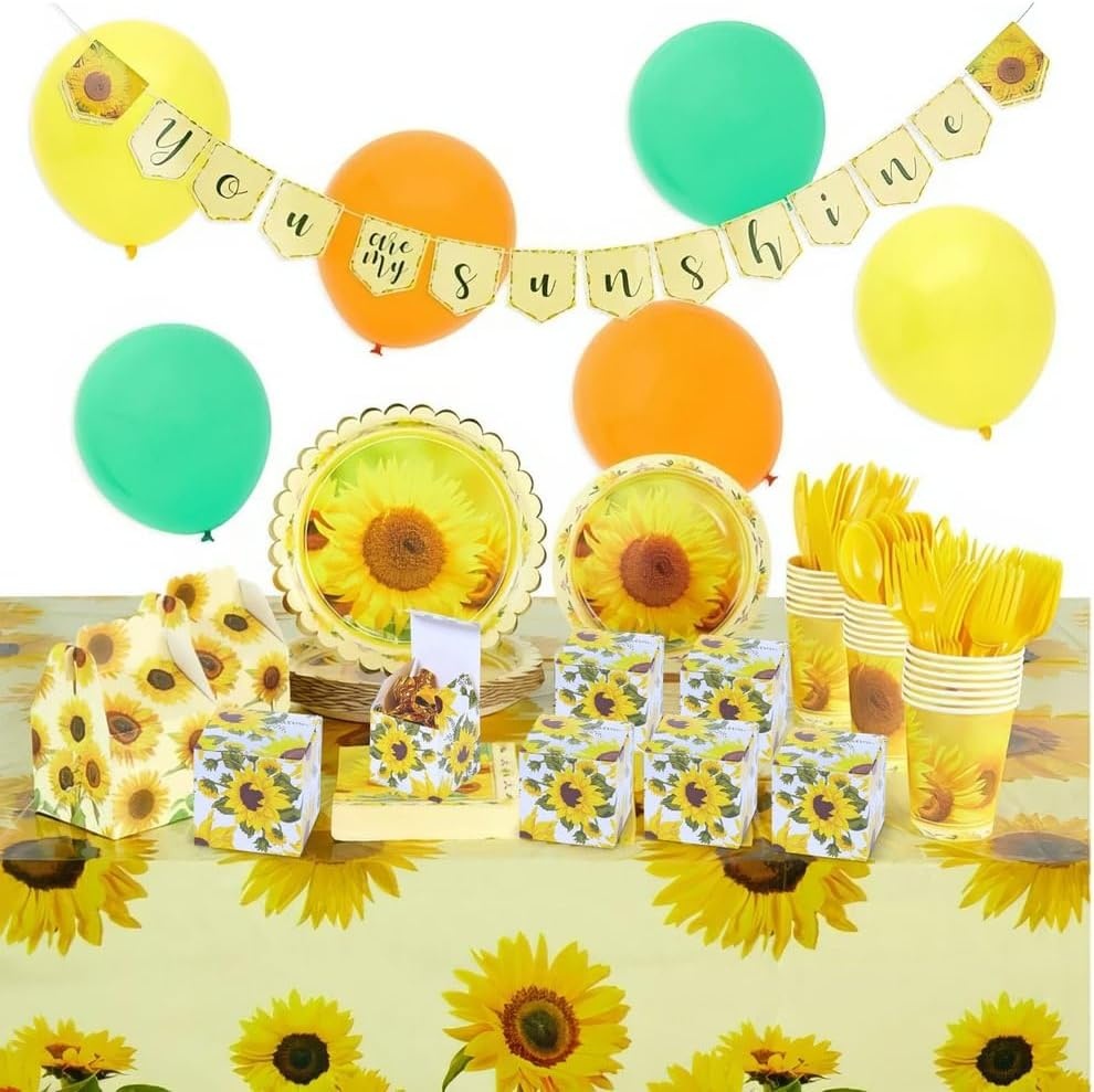 image:imageFun Express Sunflower 2 Gift Boxes Party Supplies 24 Pieces