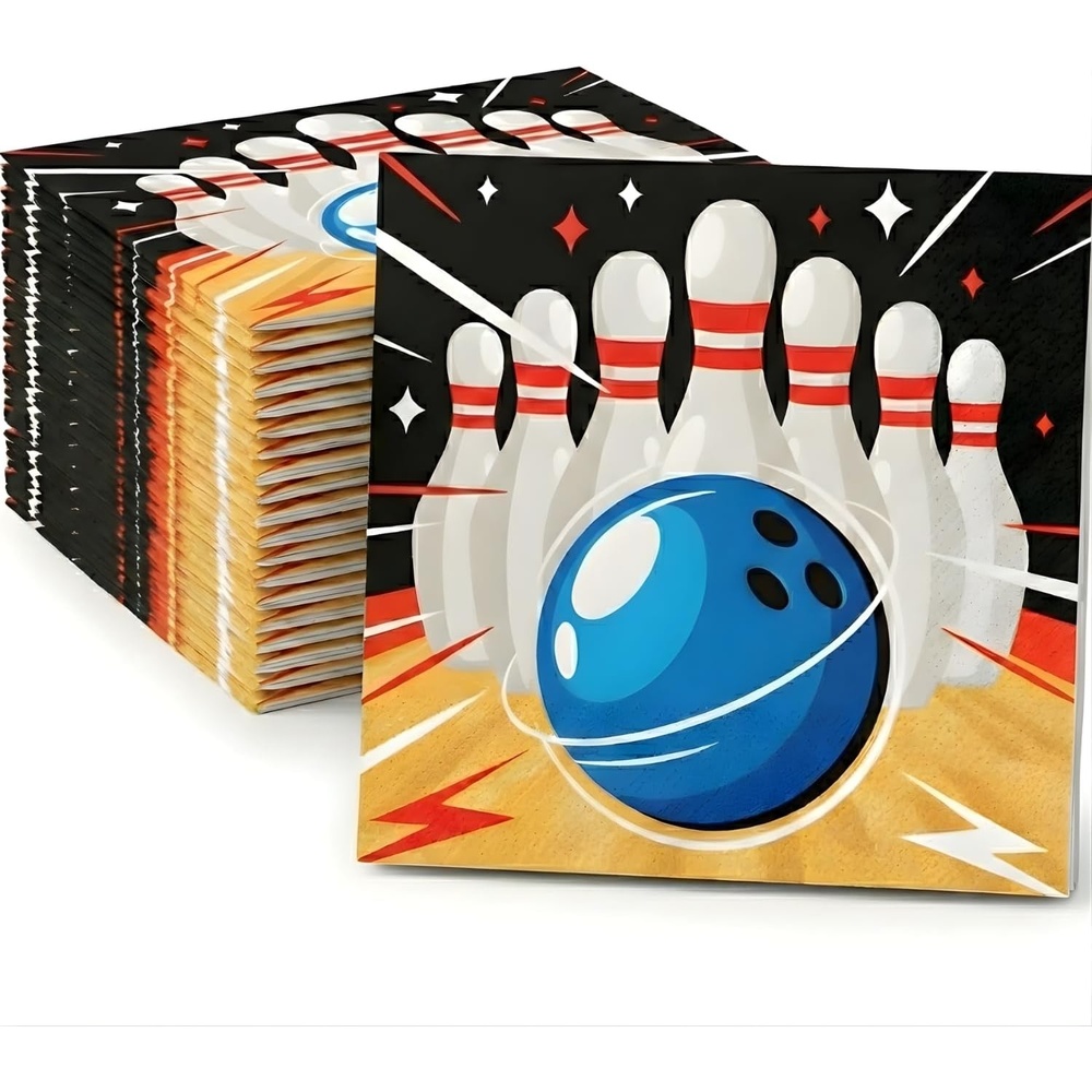 image:imageFun Express 6 12 Bowling Party Center Pin Strike Luncheon Napkins 16 Count
