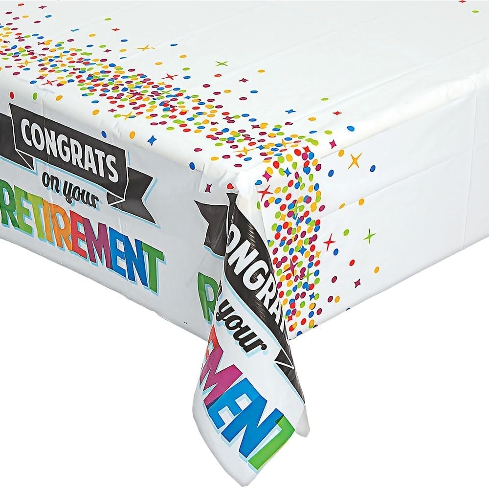 image:imageFun Express Congrats on Your Retirement Plastic Tablecloth Party Supplies 1 Piece108 x 54 Rectangular