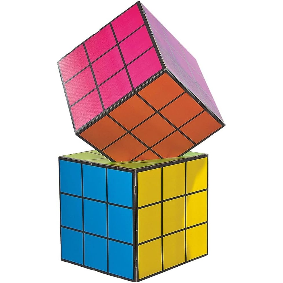 image:imageFun Express Party Favors Magic Cube Puzzle 3D Cardboard StandUp Decorations 2 Pack Large Gaming Birthday Party Supplies for Kids Teens Adults Brain Teaser Table Centerpiece Photo Backdrop