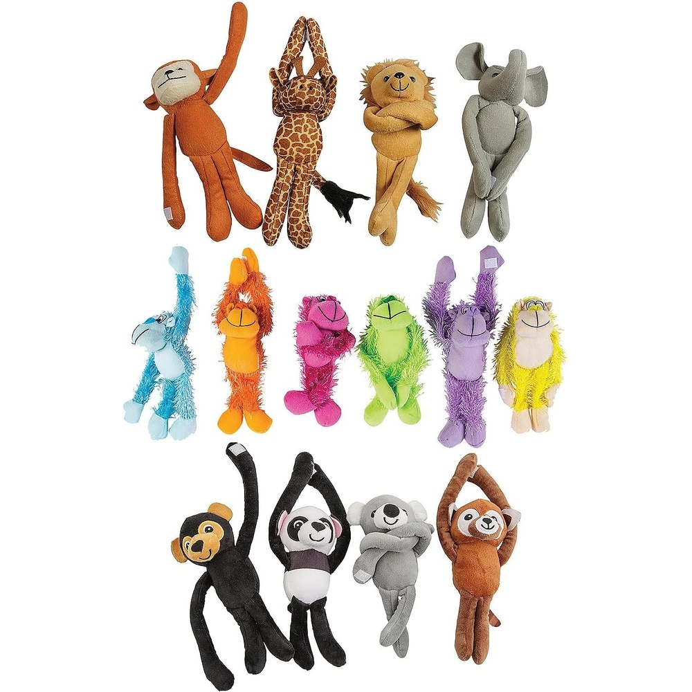 image:imageFun Express Stuffed Animals Bulk 72 Pack Long Arm Plush Zoo Animal Toys for Kids Safari Plushies Party Favors Classroom Prizes amp Treasure Box Toys Hanging Monkey Gorilla amp Bear Stuffies Set