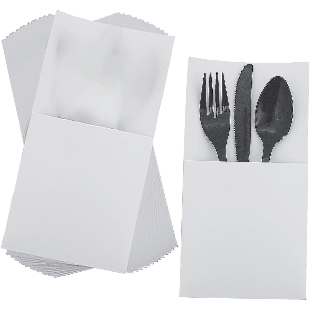 image:imageFun Express White Paper Cutlery Holder 50Pc Party Supplies 50 Pieces
