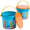 Surfs Up Plastic Pails with Lid (Set of 12 Buckets) Surf Party Supplies
