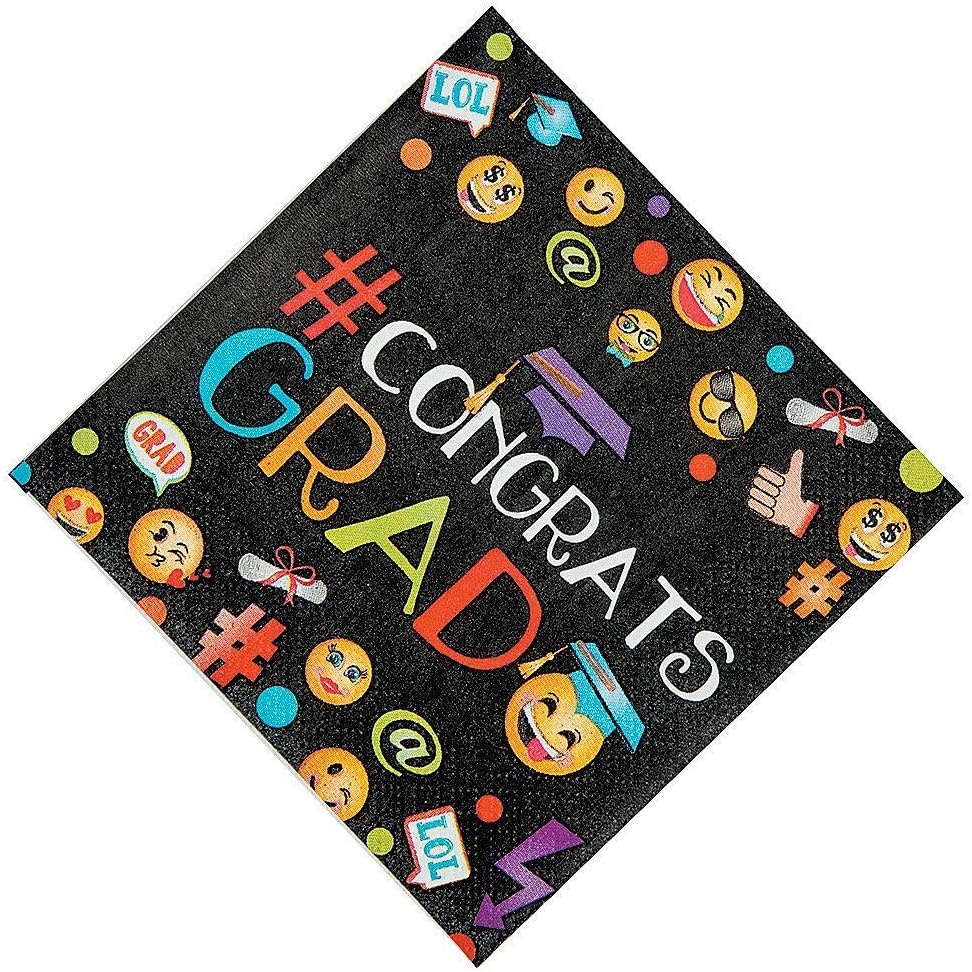 image:imageFun Express Awesome Grad Bev Napkins for Graduation Party Supplies Licensed Tableware Licensed Napkins Graduation 125 Pieces