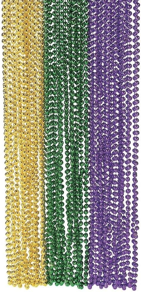 image:imageFun Express 30 Mega Bulk 576 Pc Mardi Gras Plastic Bead Necklace Assortment