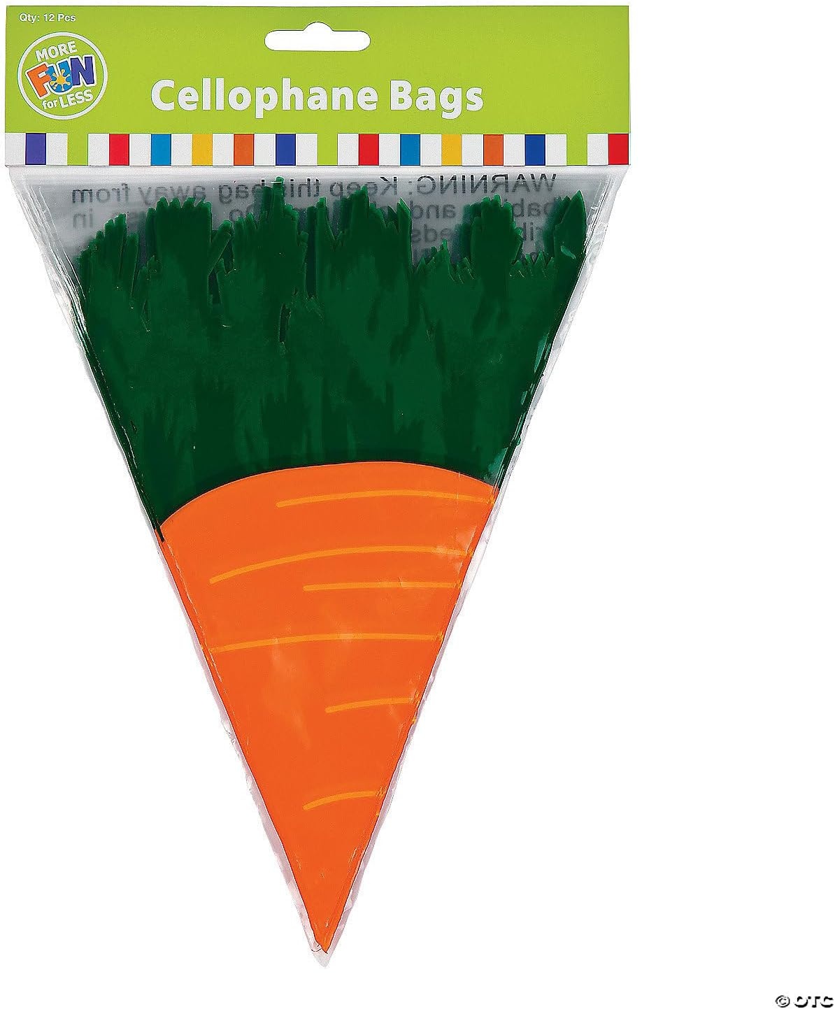 image:imageFun Express 72 Pieces CarrotShaped Cellophane Goody Treat Candy Bags Easter Party Supplies 925 In Long