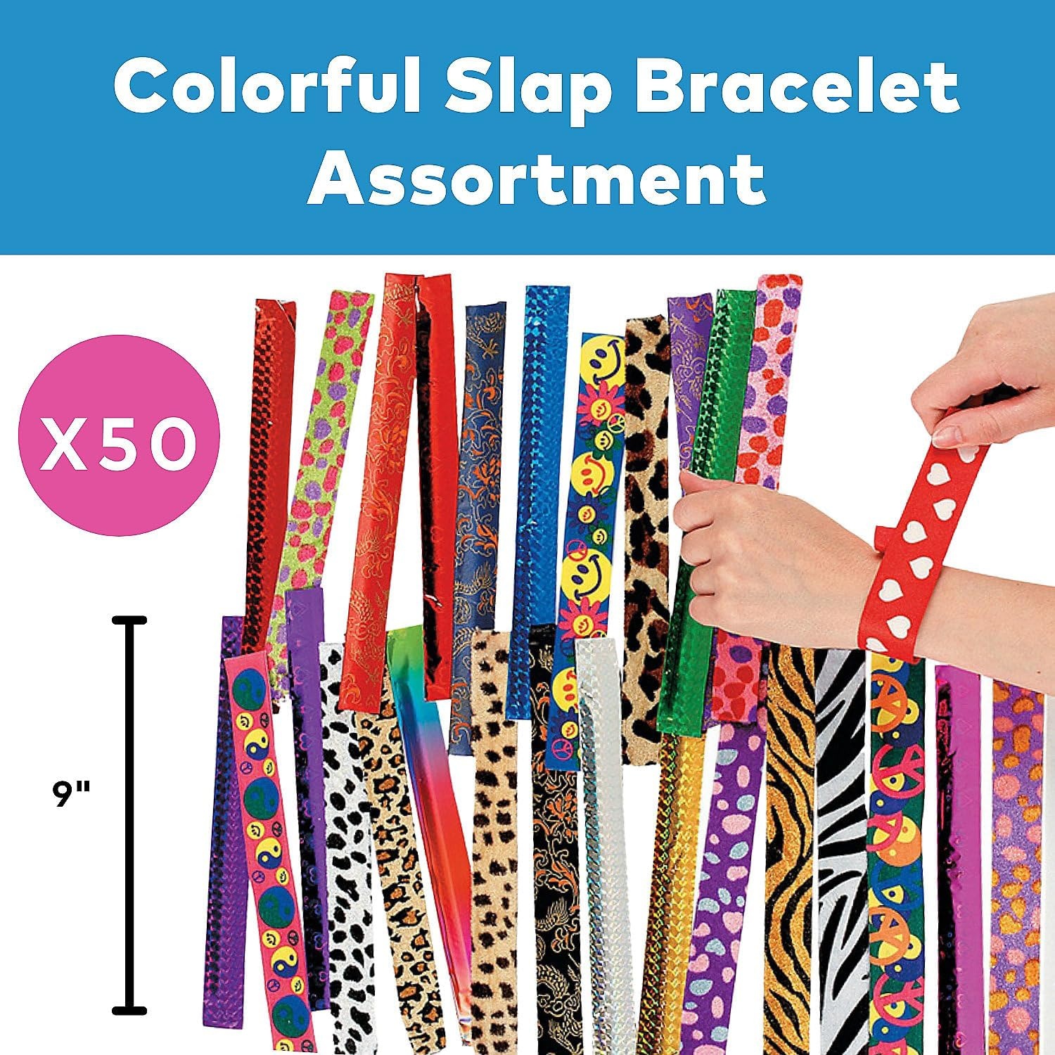 image:imageFun Express Metal Slap Bracelet Assortment 50 Pieces Favors Giveaways Rewards Gifts Takeaways Kids Birthday Vacation Bible School Christmas Easter