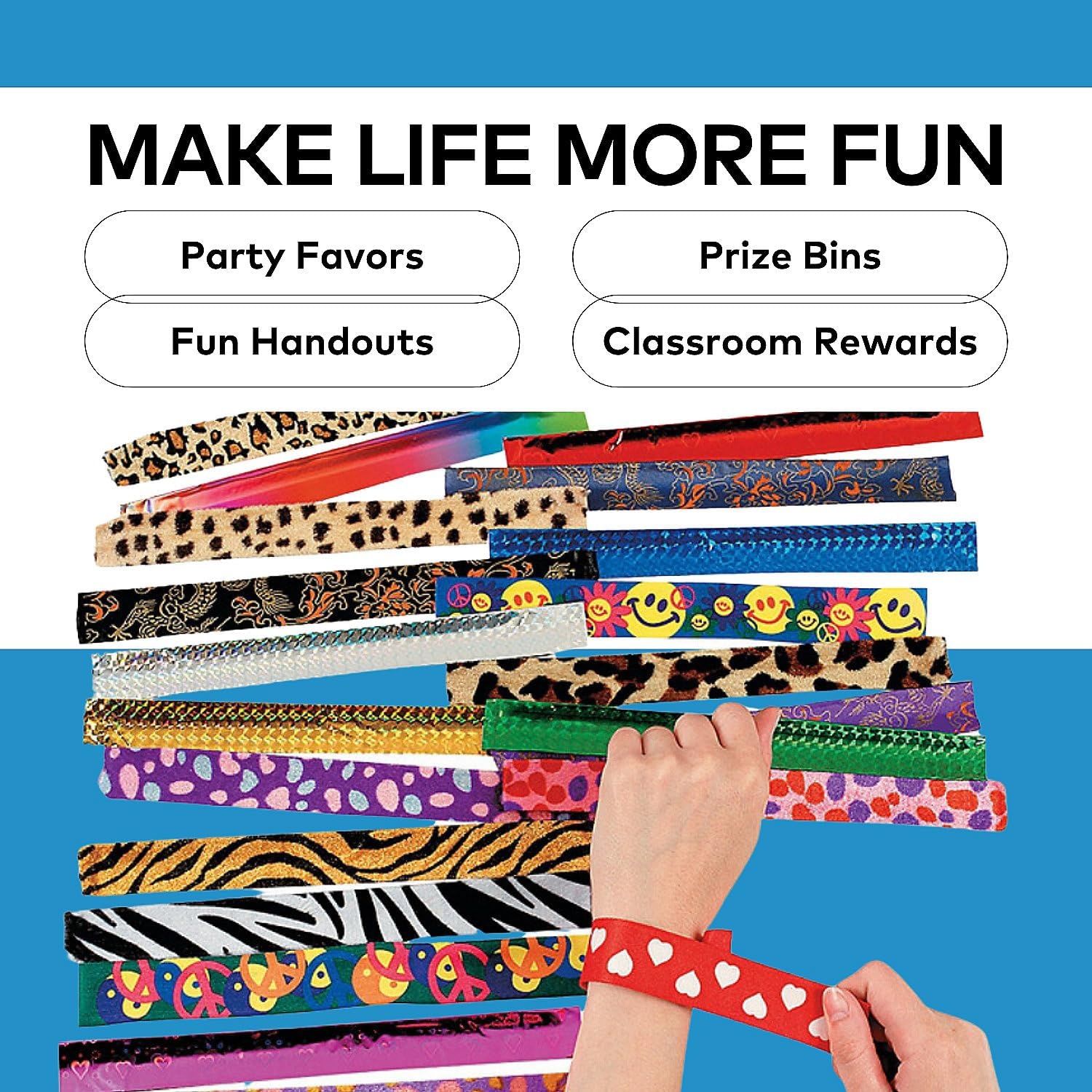 image:imageFun Express Metal Slap Bracelet Assortment 50 Pieces Favors Giveaways Rewards Gifts Takeaways Kids Birthday Vacation Bible School Christmas Easter