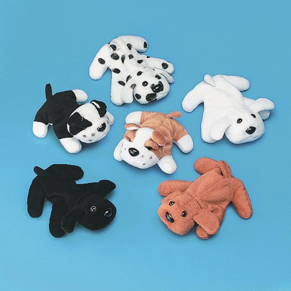 image:imageFun Express Mini Stuffed Animal Puppies Set of 12 Plush Dogs Toys Party Favors and Easter Basket Filler