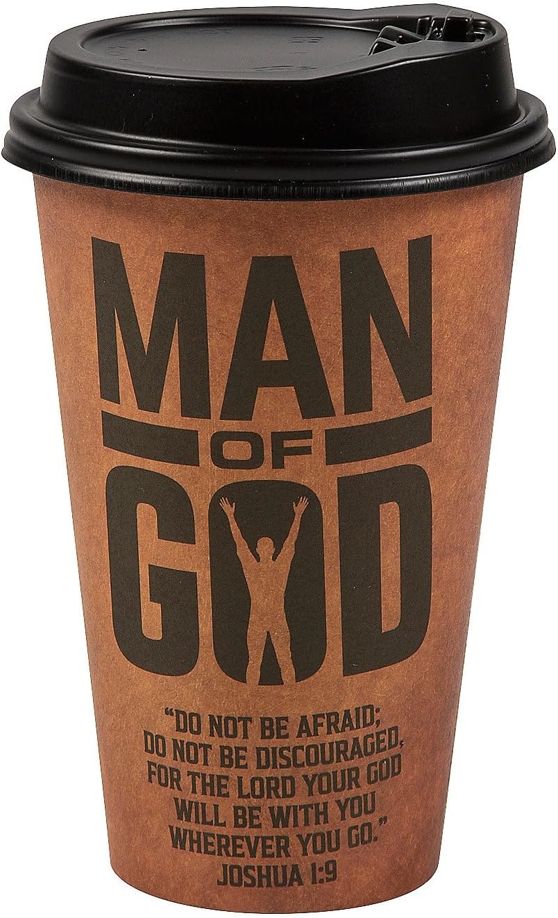 image:imageFun Express 16 oz Christian Coffee Cups with Lids 12 Count Man of God Disposable Paper Hot Drink Cups Religious Fathers Day Church Gifts Bulk for Men Bible Study Pastors amp Mens Ministry