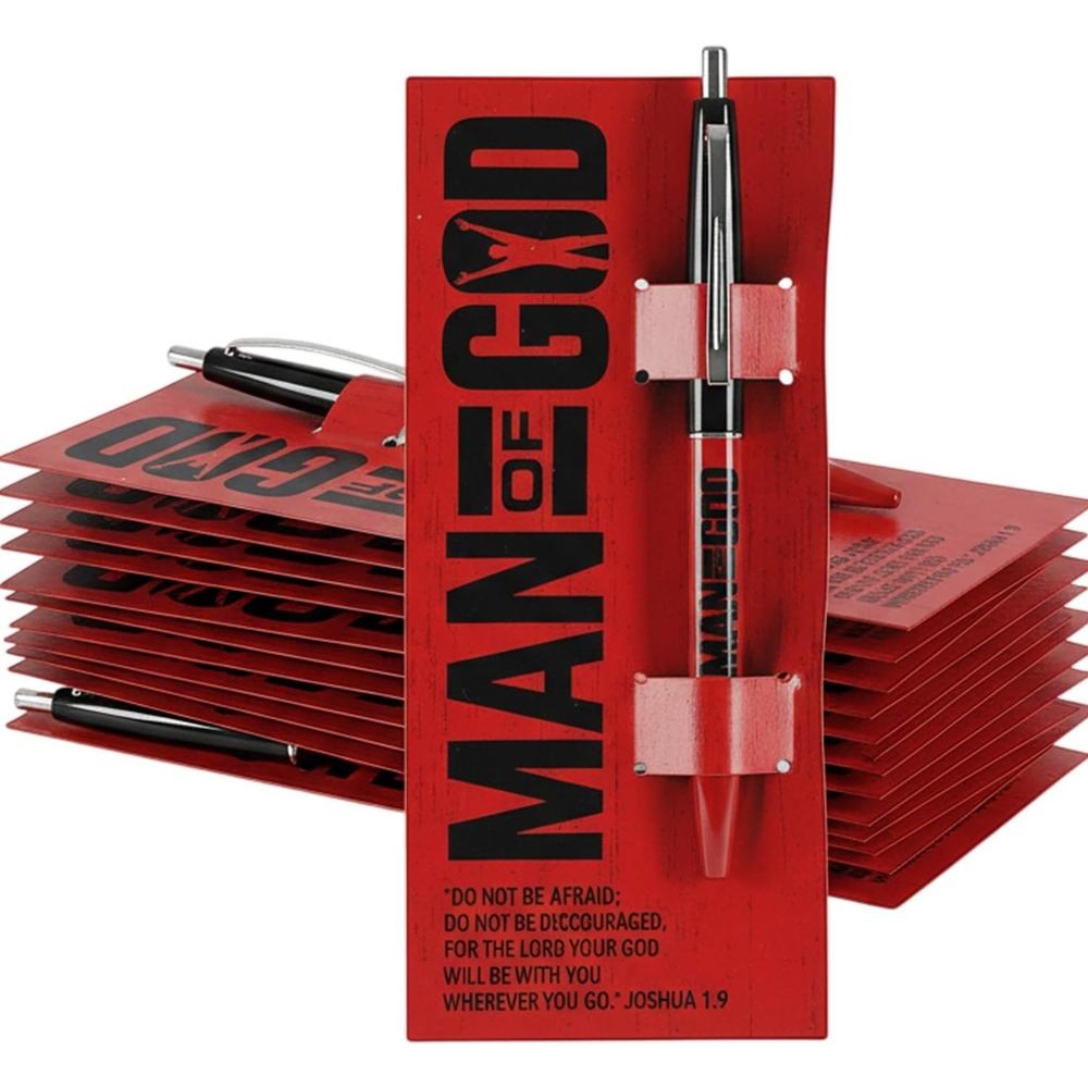 image:imageFun Express Man of God Pens with Christian Bible Verse Handout Cards 12 Pack Religious Fathers Day Keepsake for Church Men Pastor Appreciation Scripture Ministry Giveaways Black Ink