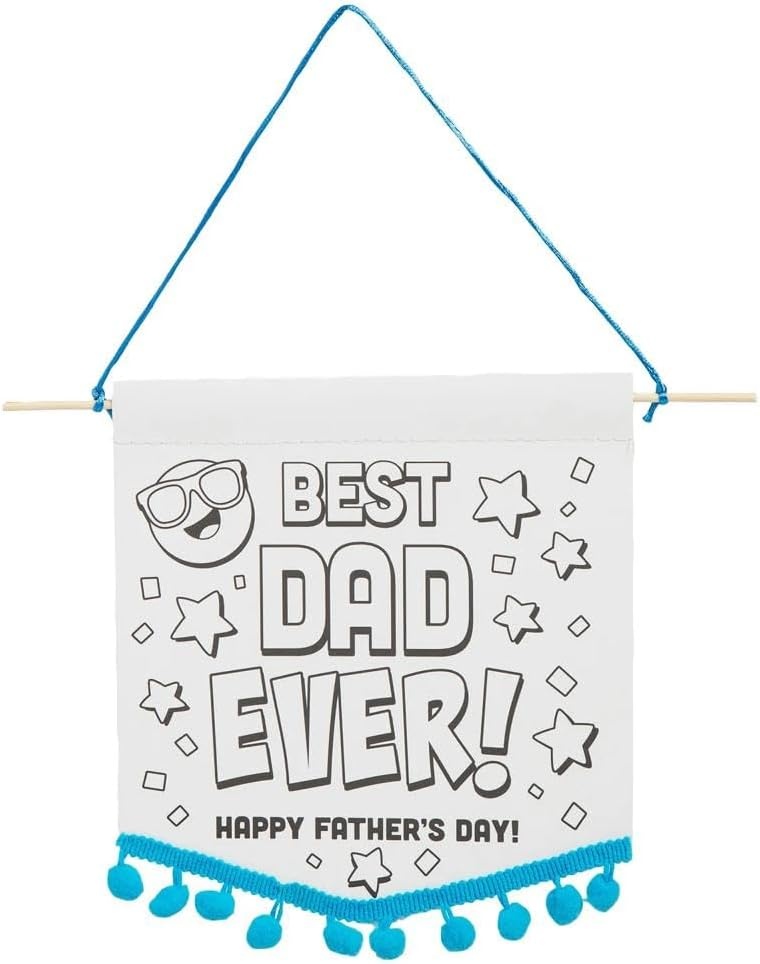 image:imageFun Express 7 x 8 12 Color Your Own Fathers Day Pennant Banner Craft Kit Makes 12