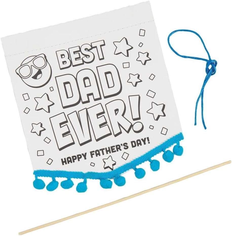 image:imageFun Express 7 x 8 12 Color Your Own Fathers Day Pennant Banner Craft Kit Makes 12