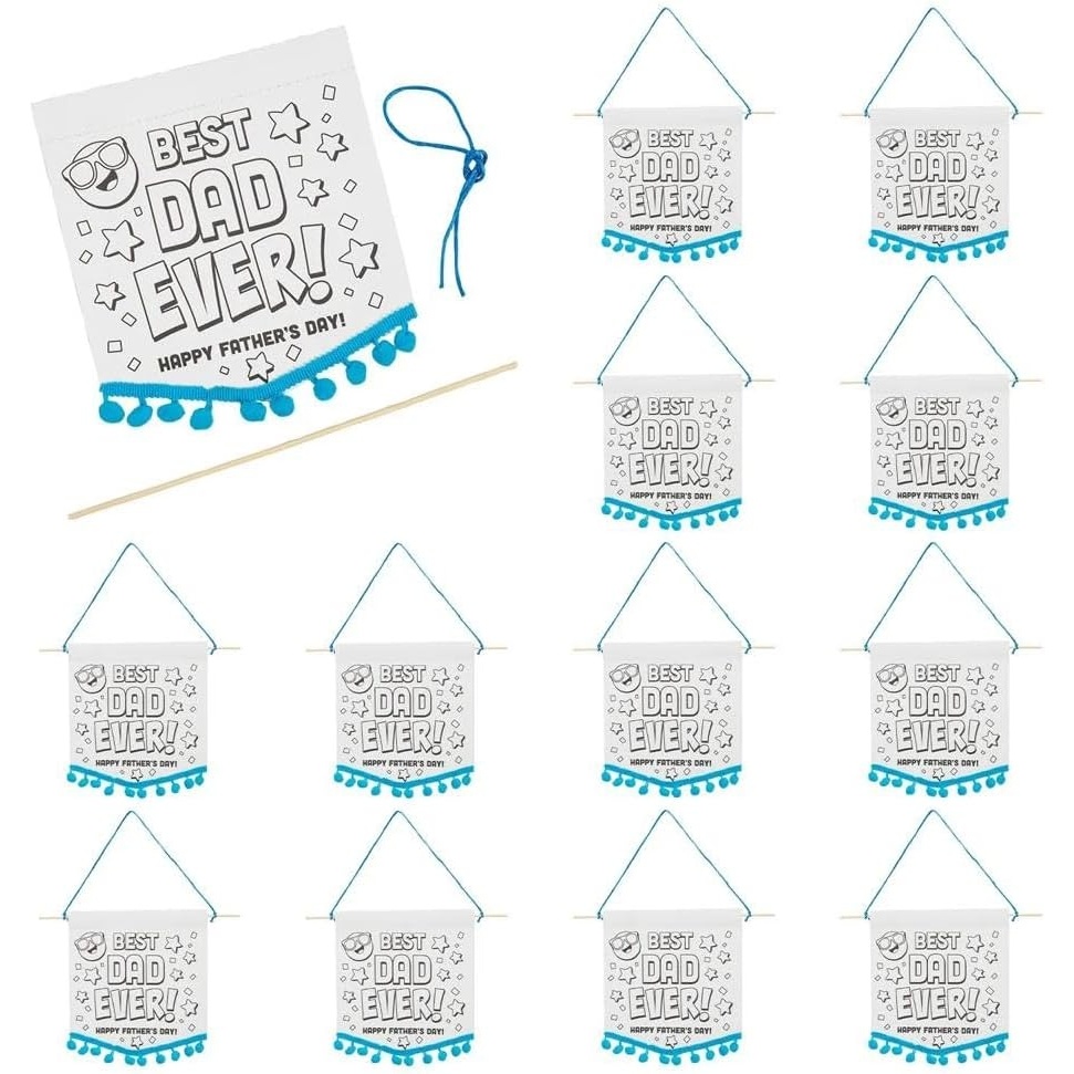 image:imageFun Express 7 x 8 12 Color Your Own Fathers Day Pennant Banner Craft Kit Makes 12