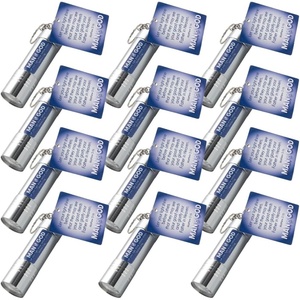 Fun Express 3 1/4″ Man of God Metal Flashlight Keychains with Card for 12