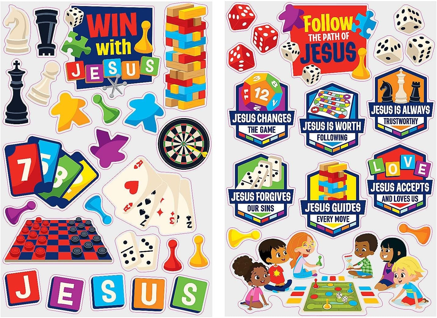 image:imageFun Express Board Game VBS Window Clings VBS Vacation Bible School SuppliesDecor 40 Pieces