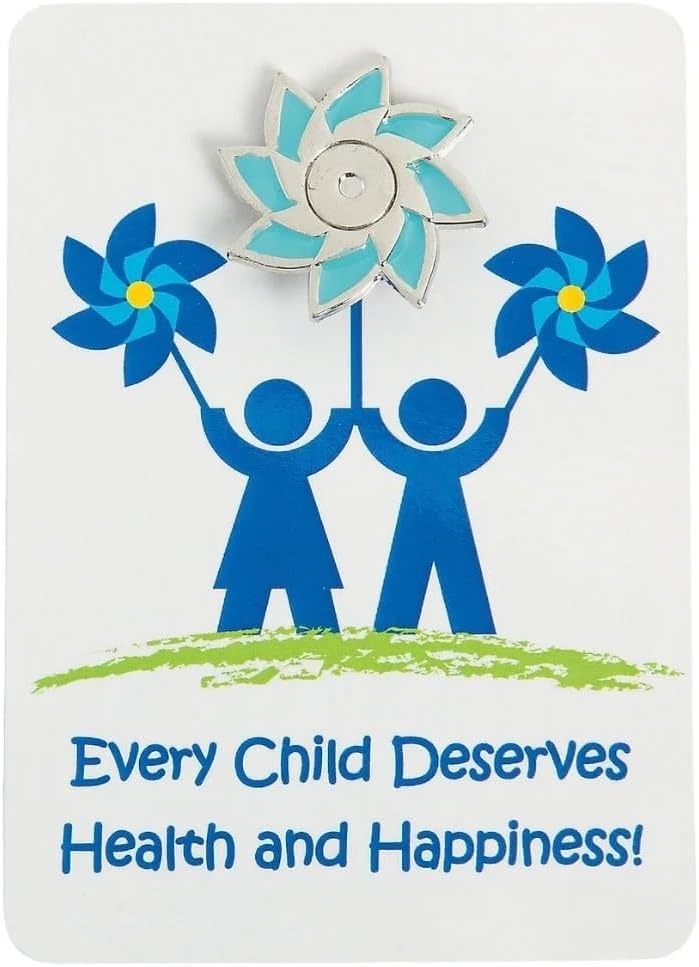 image:imageFun Express Child Abuse Awareness Pinwheel Pin on Card Support amp Raise Awareness for Child Abuse Prevention Thoughtful Pin amp Card Sets for Fundraisers amp Advocacy 12 Pieces