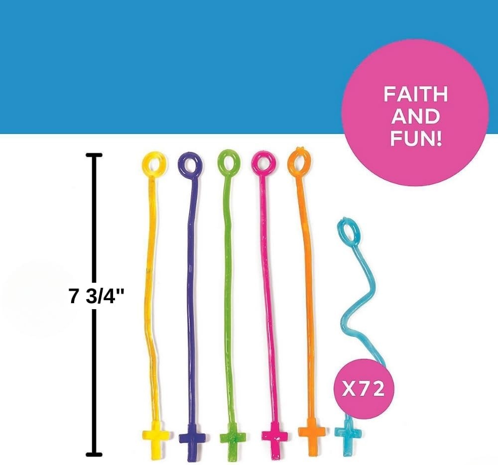 image:imageFun Express Glow in The Dark Sticky Cross 6 Dz Value Toys Sticky amp Stretch Toys VBS 2026 Vacation Bible School SuppliesDecor 72 Pieces