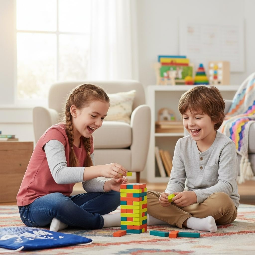 image:imageFun Express WWJD Situation Tower Block Game 55 Pieces VBS 2026