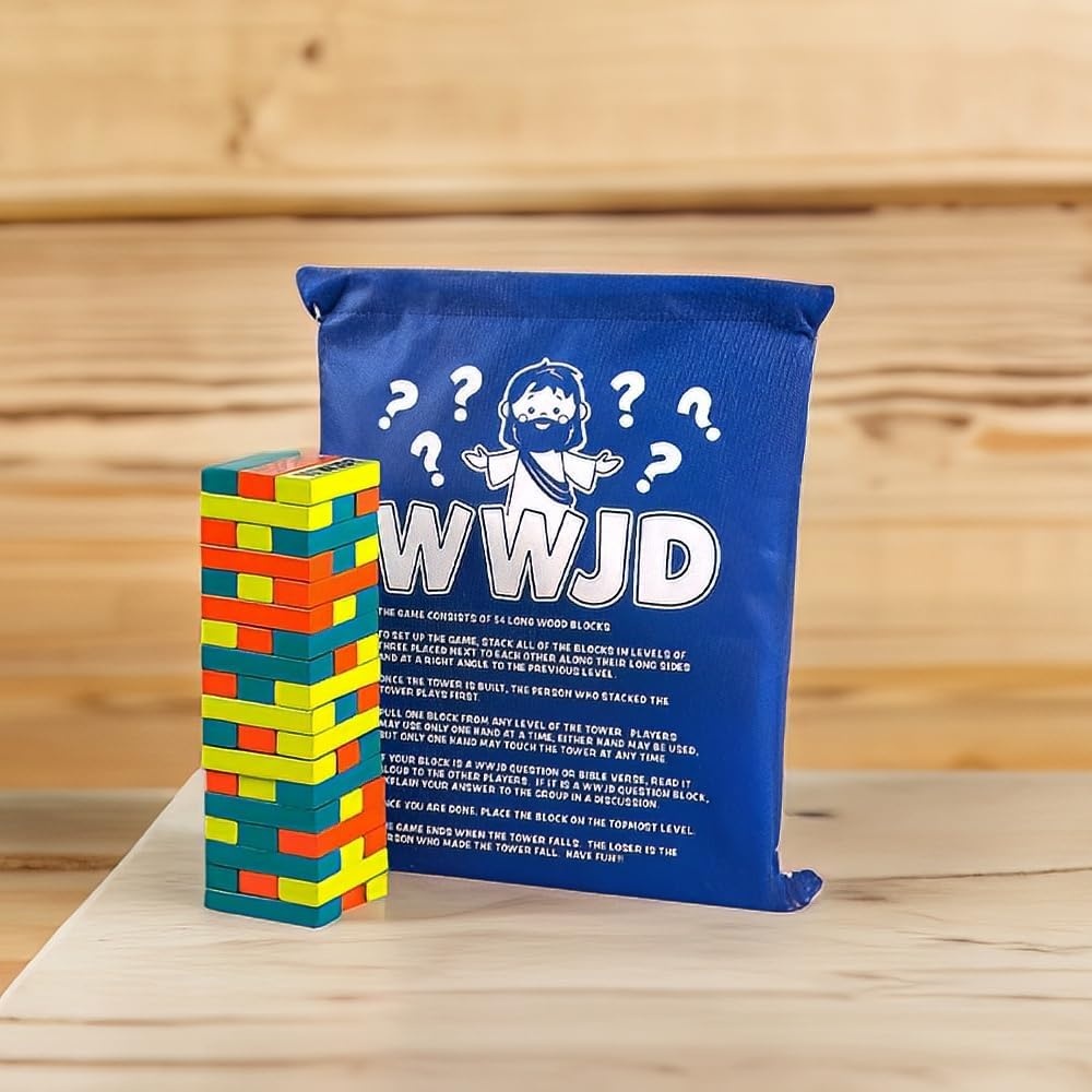 image:imageFun Express WWJD Situation Tower Block Game 55 Pieces VBS 2026
