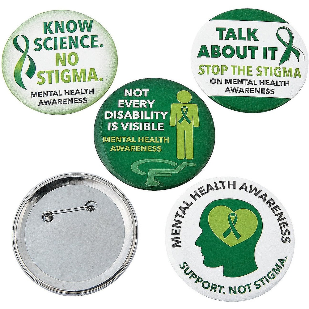 image:imageFun Express Mental Health Awareness Buttons Jewelry Pins Novelty Buttons 24 Pieces