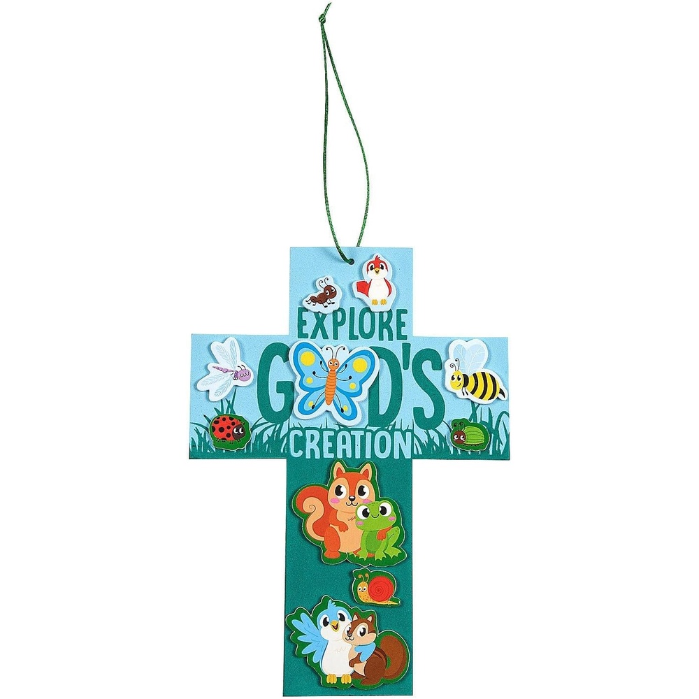 image:imageFun Express 5 34 x 8 Zoom in VBS Cross Sign Foam Craft Kit Makes 12 Vacation Bible School Supplies VBS 2026