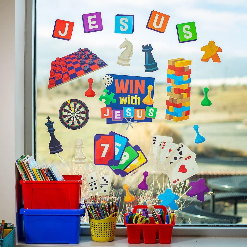 image:imageFun Express Board Game VBS Window Clings VBS Vacation Bible School SuppliesDecor 40 Pieces