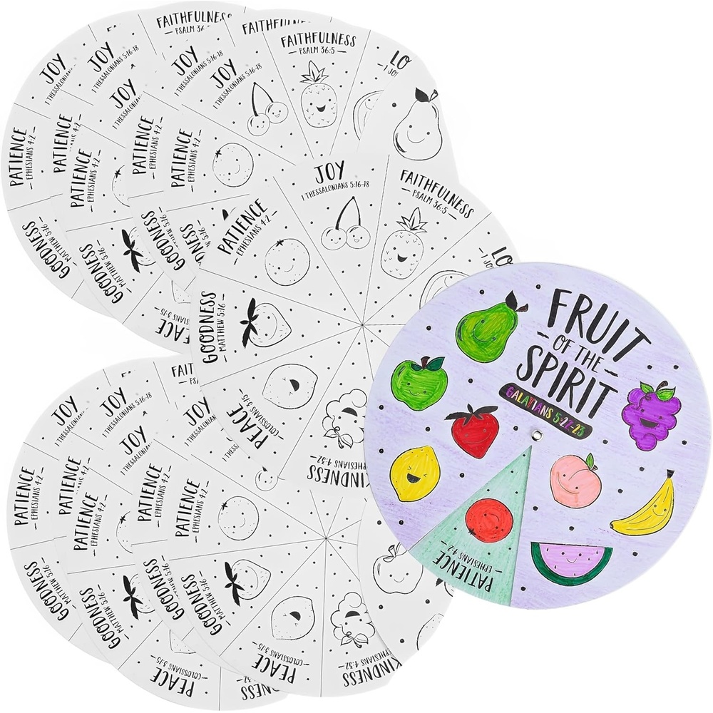 image:imageFun Express Fruit of The Spirit Coloring Wheel Makes 12 DIY Religious Craft for Kids