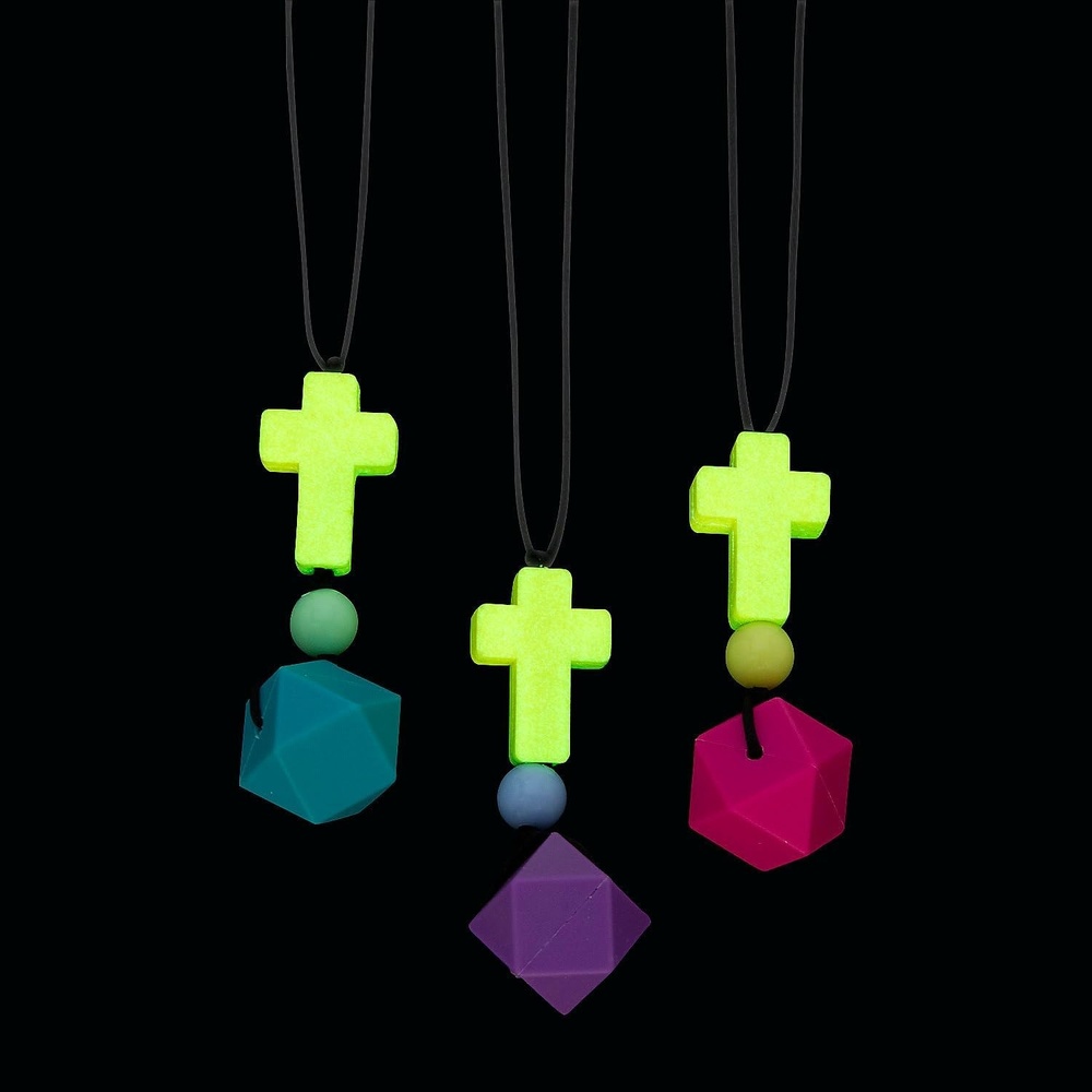 image:imageFun Express GlowintheDark Religious Be the Light Sensory Necklaces VBS 202612 Piece