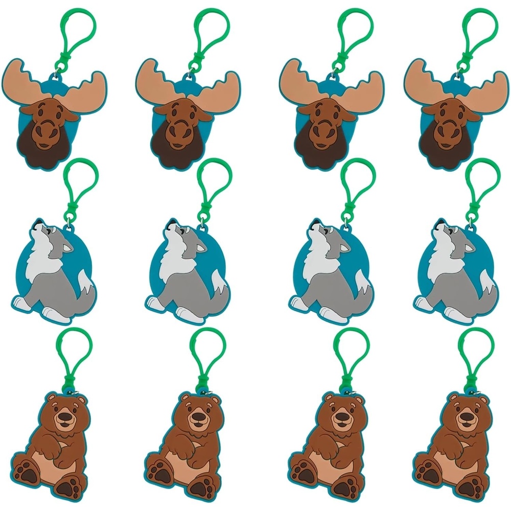 image:imageWoodland Animals Moose Bear amp Wolf Backpack Clips 225275 Rubber Charms 12 Pieces NatureThemed Party Favors Classroom Rewards amp Wildlife Gifts for Kids Backpacks Keychains amp Totes