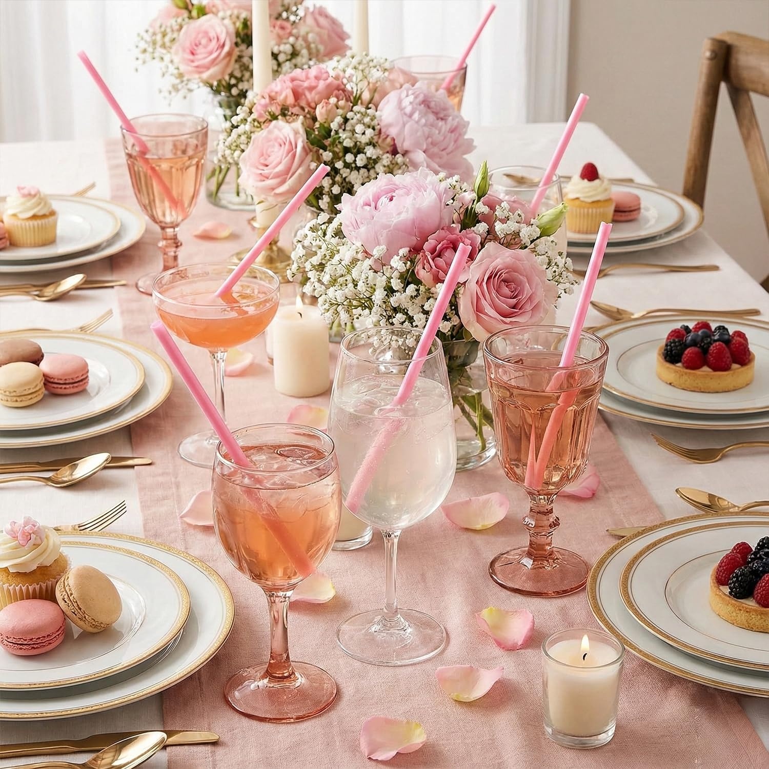 image:imageFun Expess 9 HeartShaped Pink Plastic Novelty Straws 12 Pieces