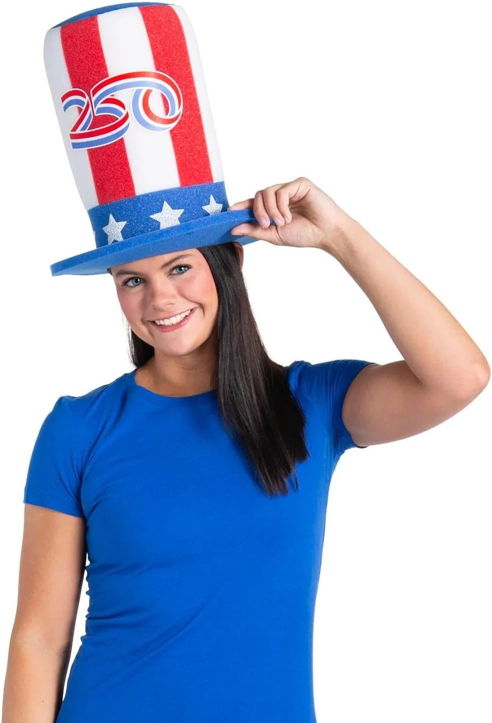 image:imageFun Express 12 Top Hat USA Hat American Flag Hat Uncle Sam Hat 4th of July Fourth of July Red White and Blue America Hat Premium Giant Top Hat for Kids Adults