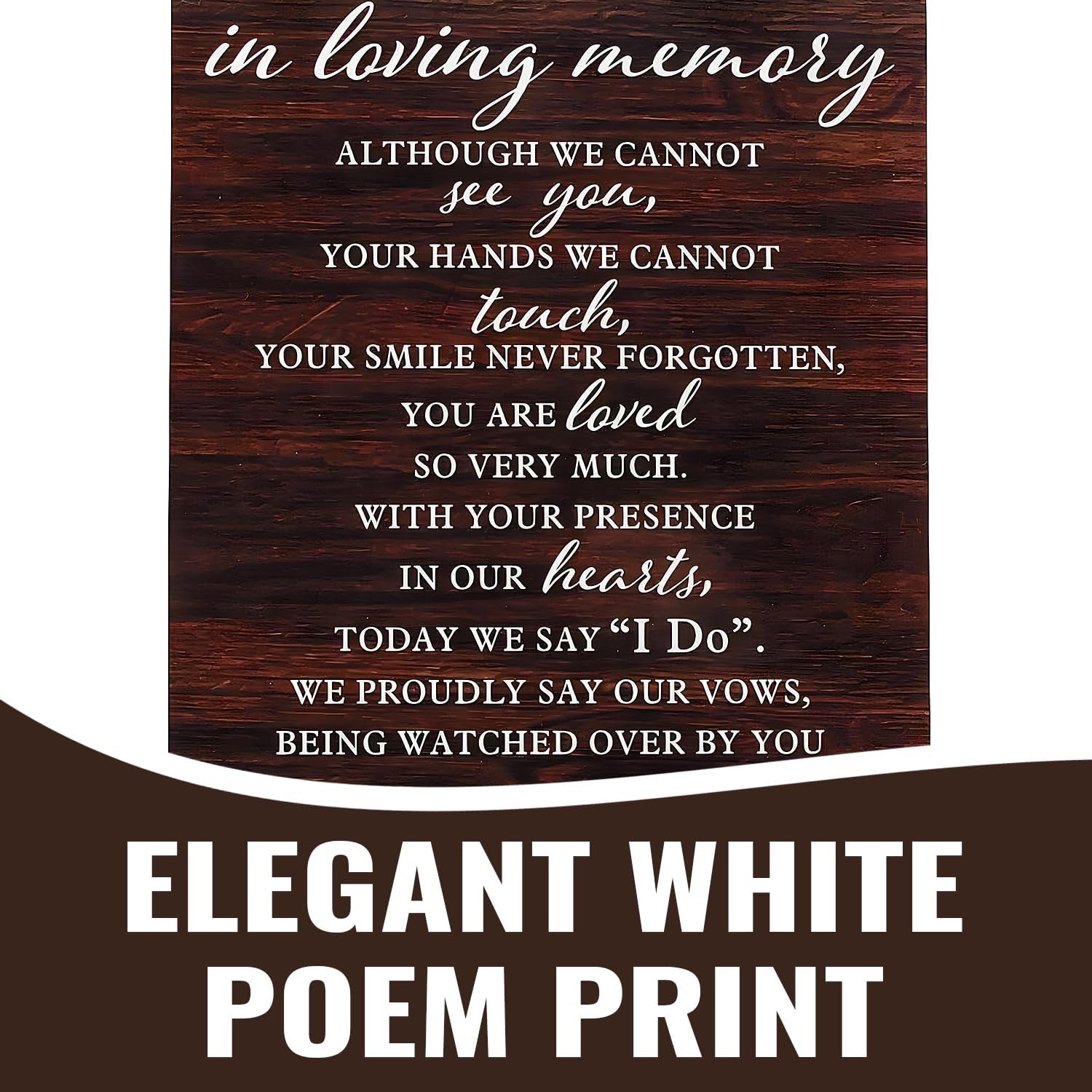 image:imageFun Express 9 x 11 In Loving Memory Wedding Poem Brown Wood Sign